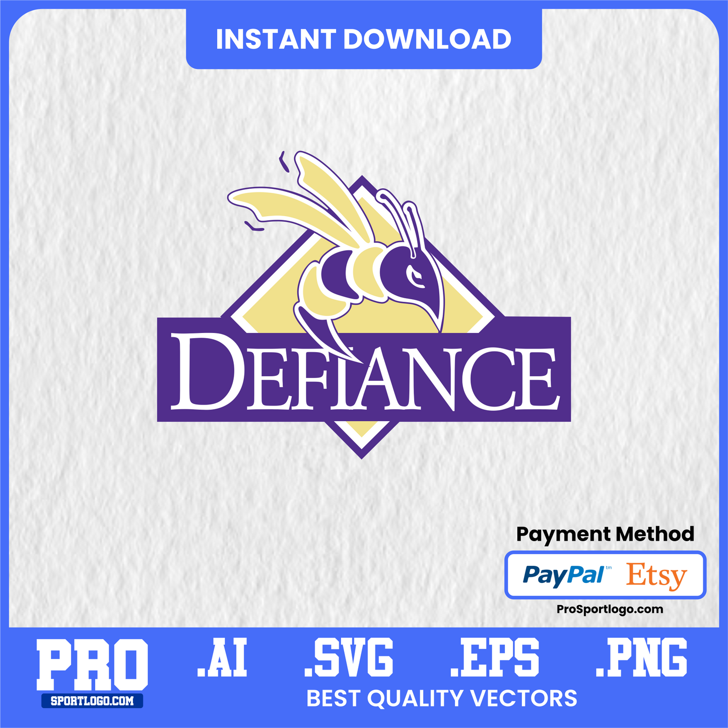 Download Deflance Yellow Jackets Mascot – SVG, PNG, PDF, AI Files for Instant Use