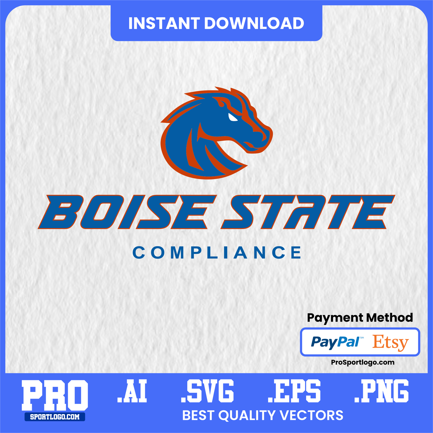 Boise State University Emblem, High-Resolution Digital Design, PDF, AI, PNG