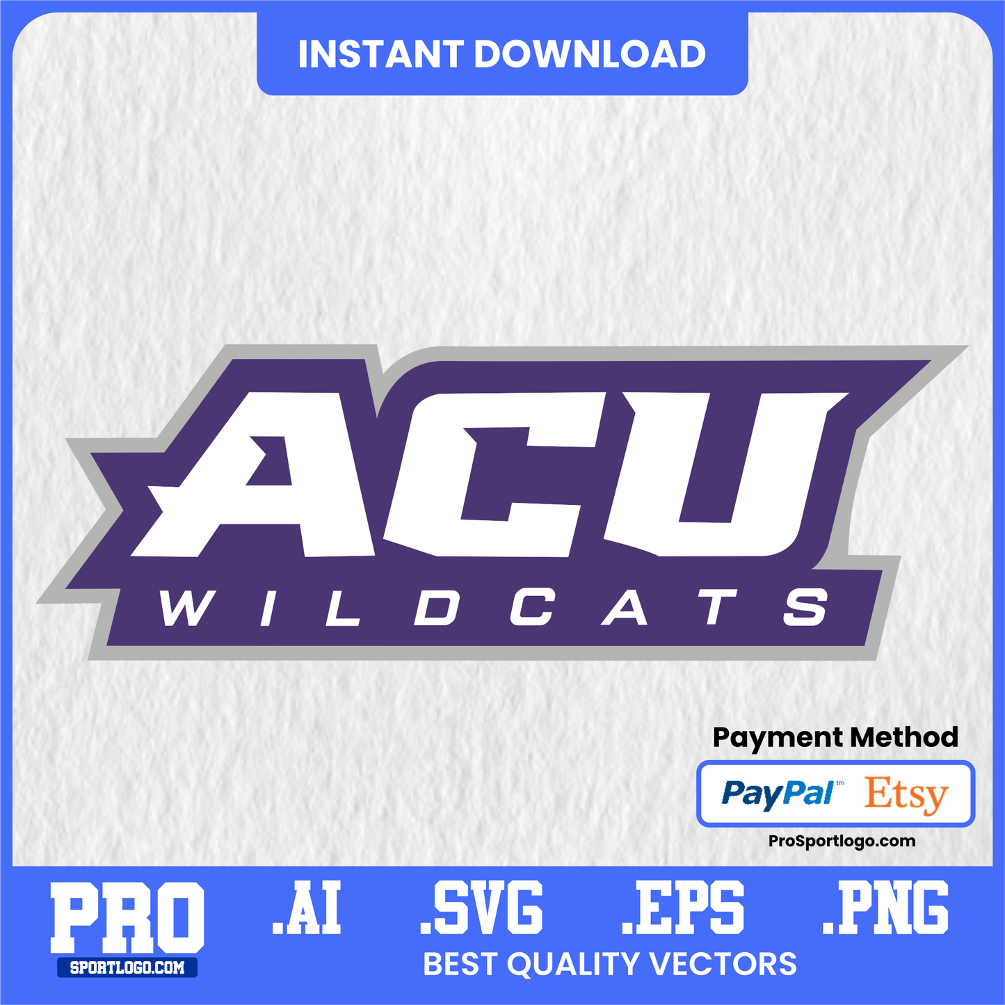 Abilene Christian Wildcats, Vector SVG AI PNG EPS, NCAA Digital Download, Cricut Ready