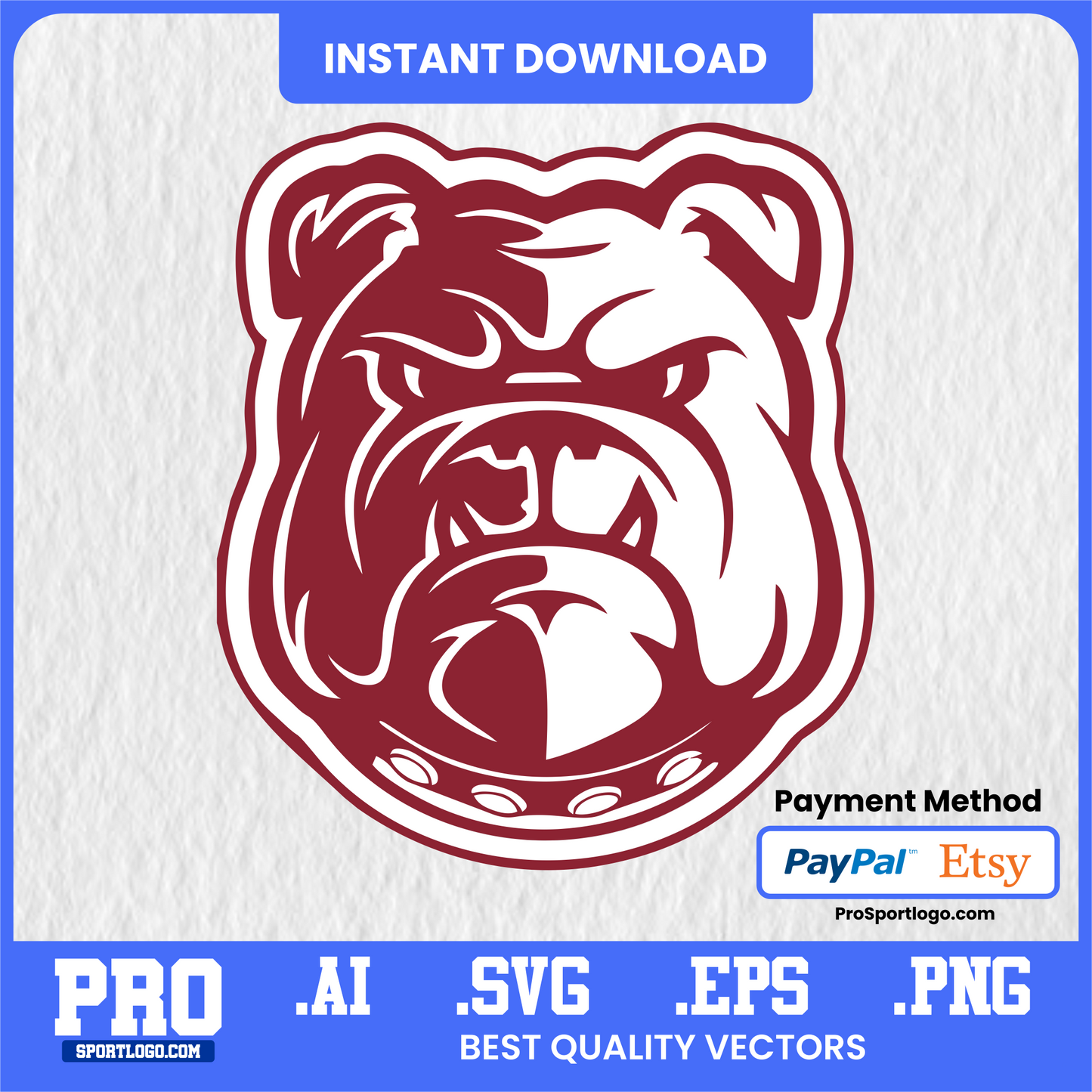 Alabama A&M Bulldogs Team Emblem, Digital Download, PDF, AI, PNG