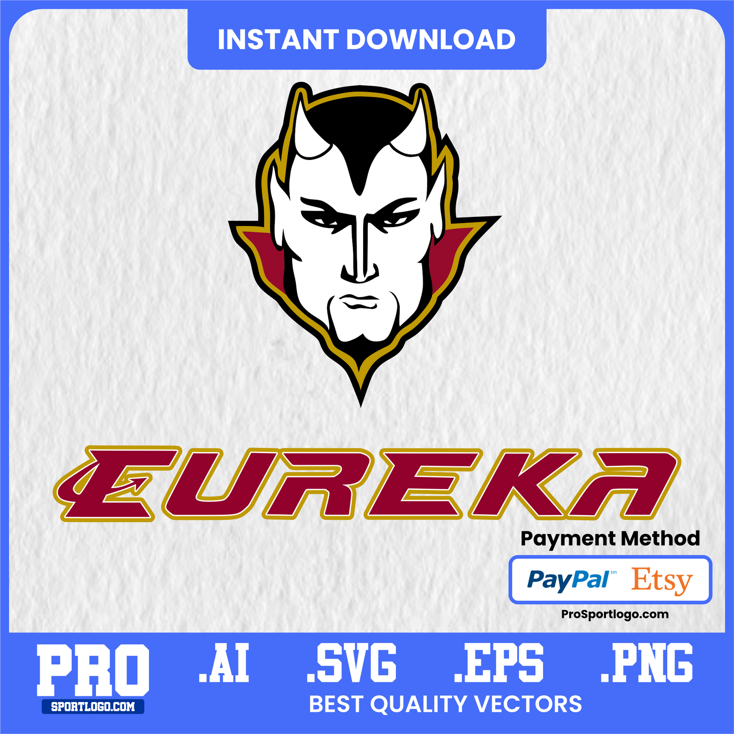 Eureka Red Devils Digital Sticker Pack – School Mascot PNG Bundle