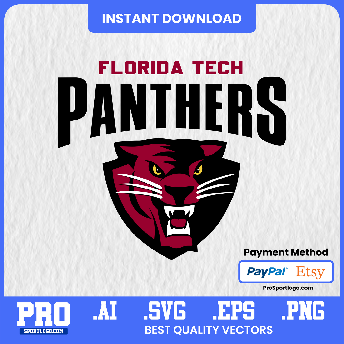 Florida Tech Panthers Sticker Pack – Digital Mascot PNG Bundle for Planners & Creators
