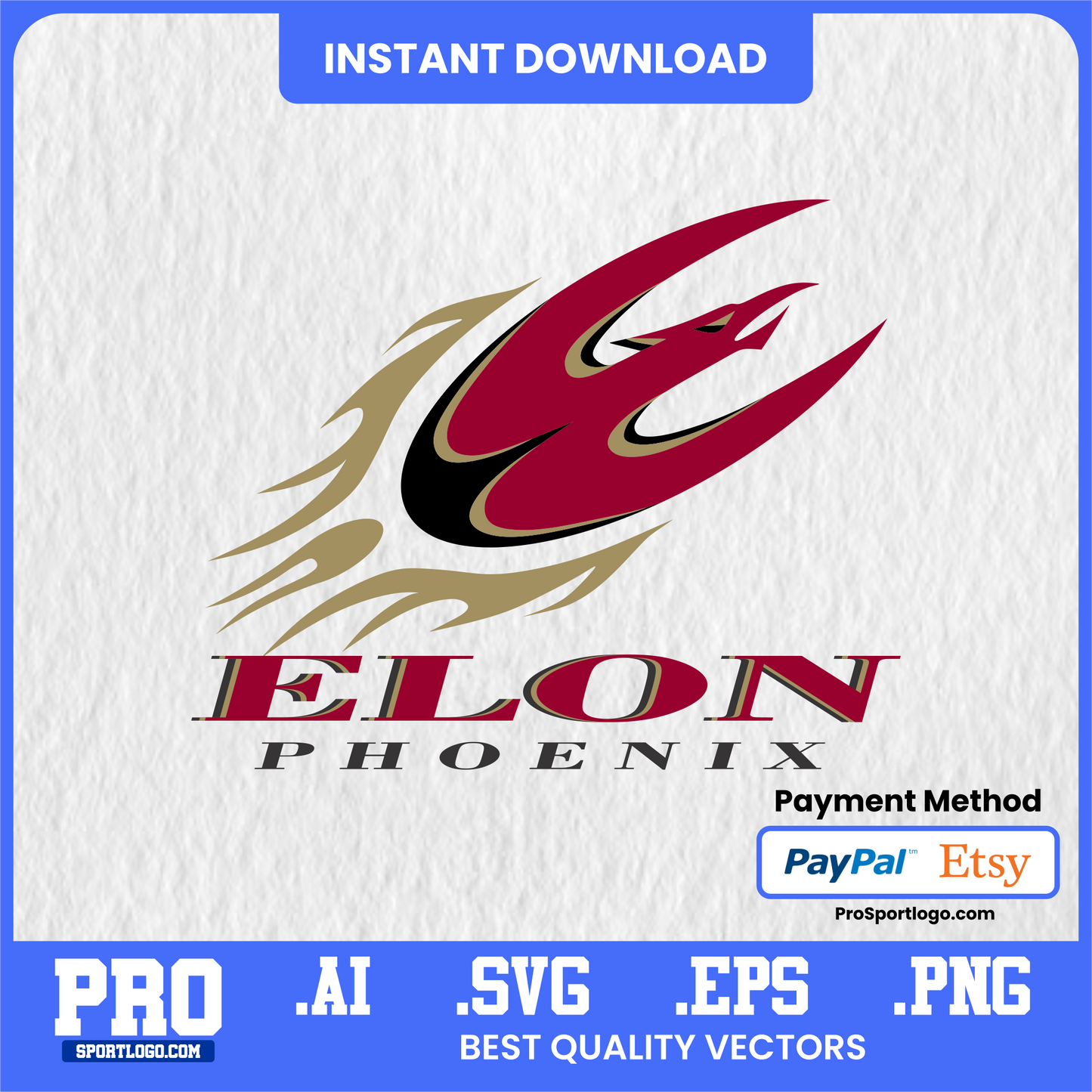 Elon Phoenix Printable Wall Art – Bold College Poster for Dorm or Office