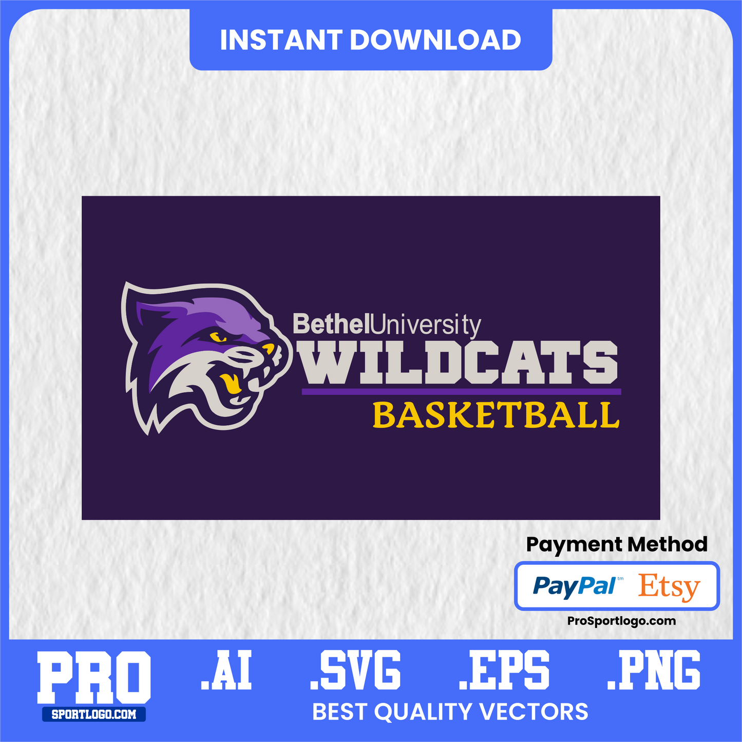 Bethel Wildcats Mascot Art, Rowdy the Wildcat, Editable Graphic, PDF, AI, PNG
