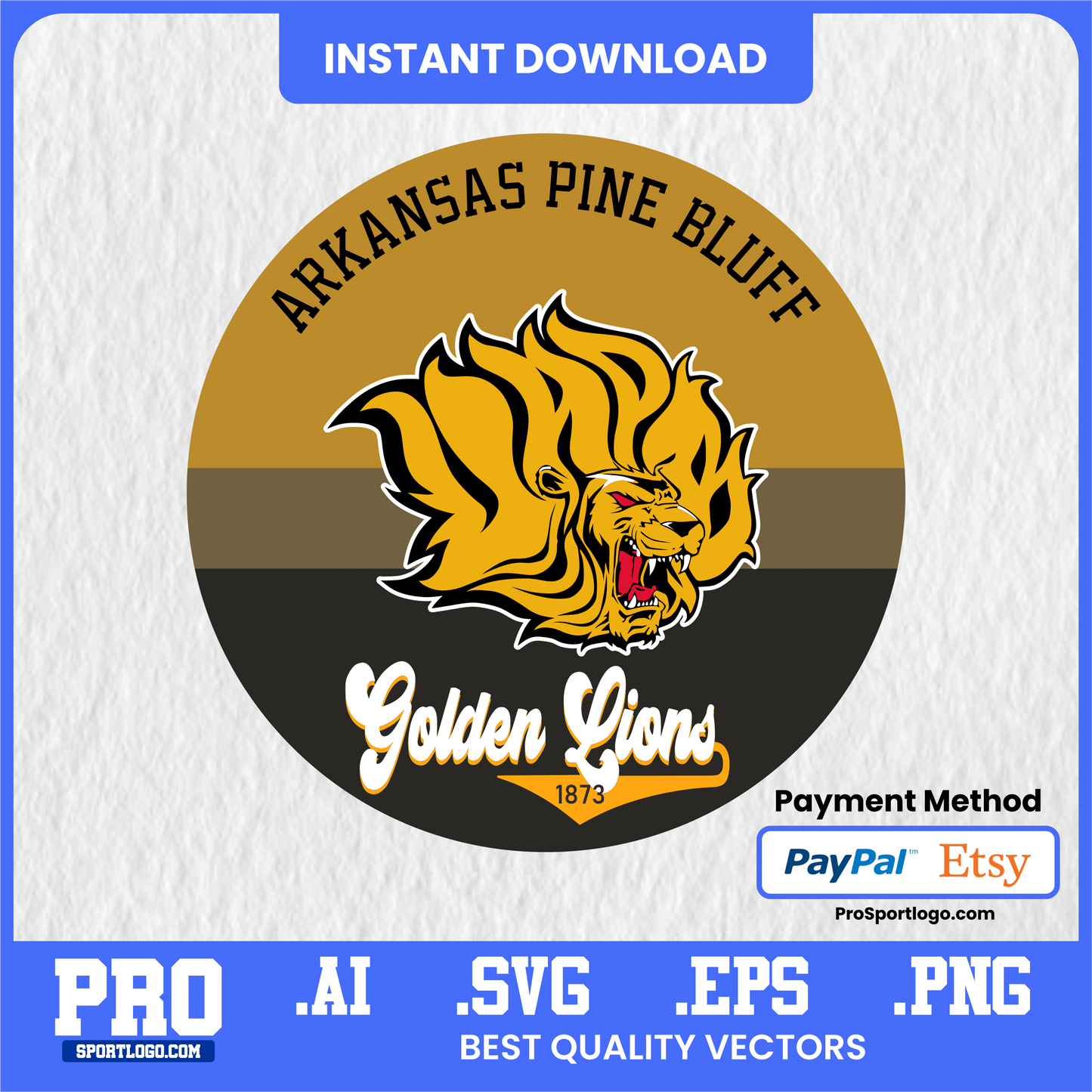 Arkansas–Pine Bluff Golden Lions Sports Poster, High-Resolution, PDF, AI, PNG