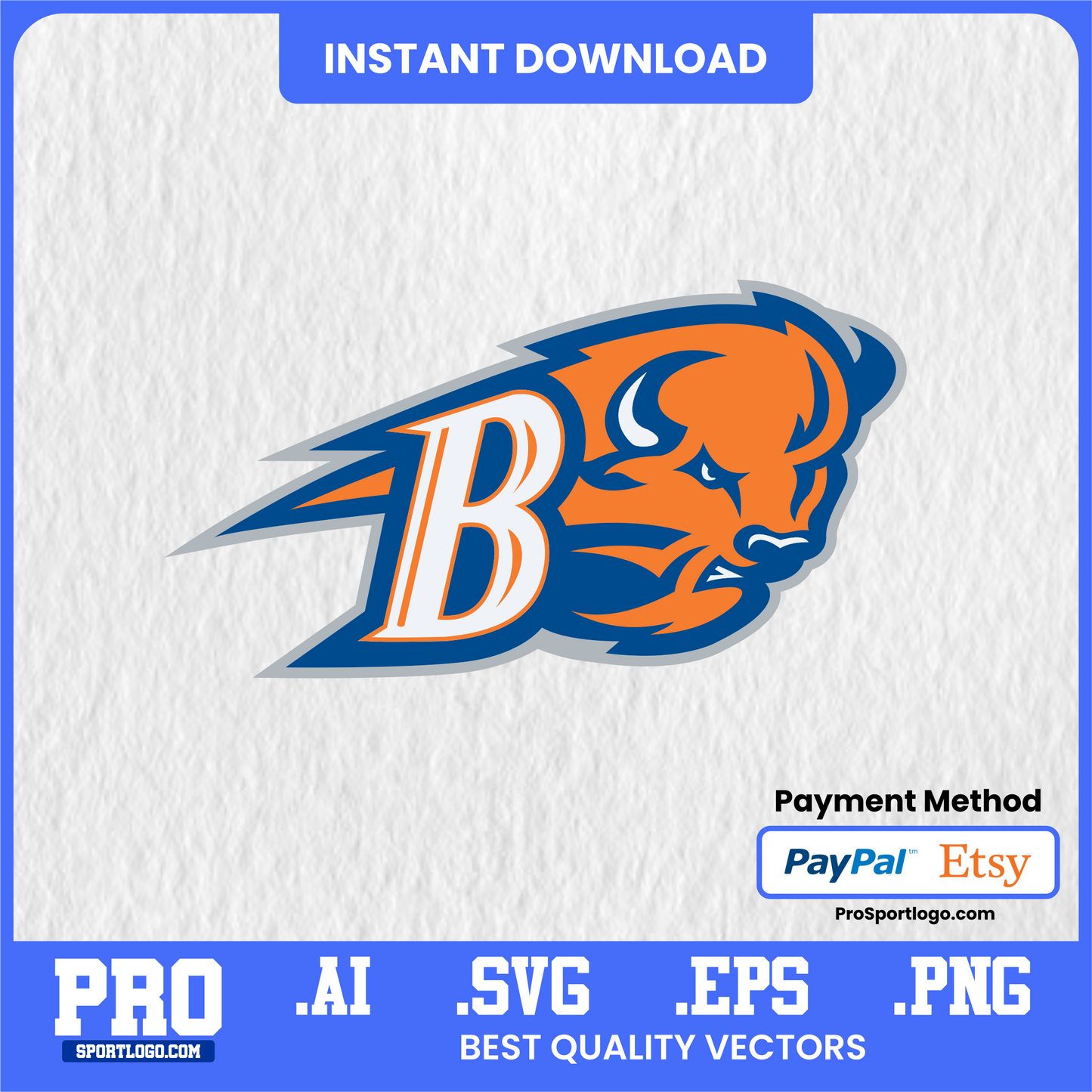 Bucky Bison Mascot Art, Editable Graphic, PDF, AI, PNG