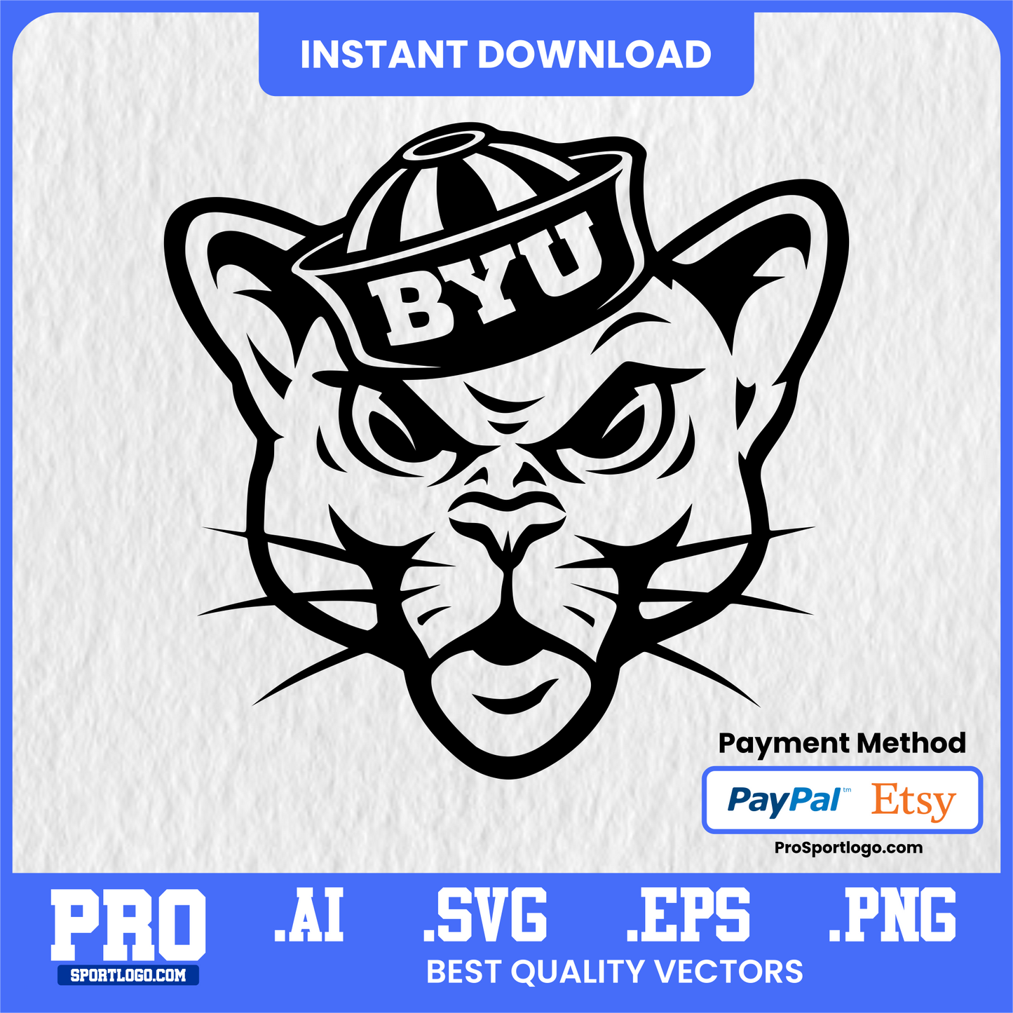 Cosmo the Cougar Mascot Art, Editable Graphic, PDF, AI, PNG