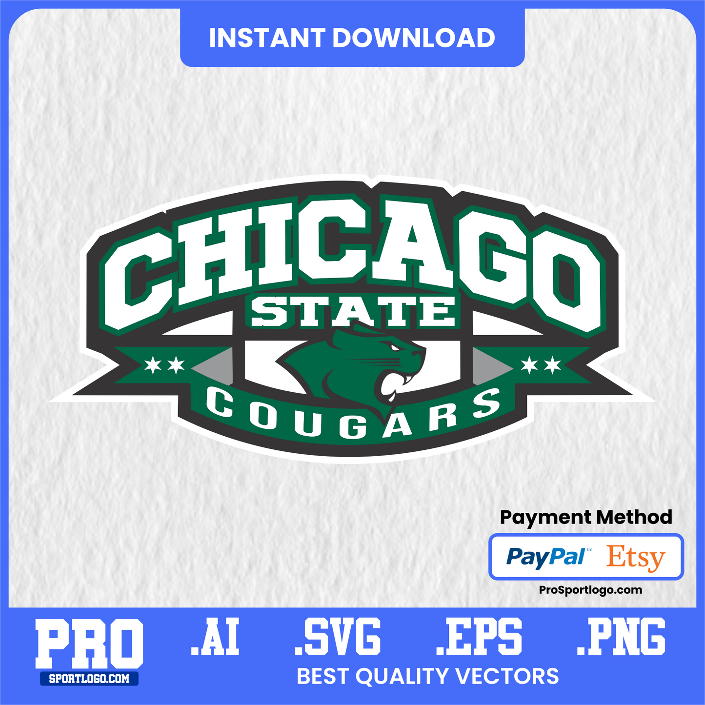 Chicago State Cougars SVG & AI Bundle – Editable College Mascot Vector Files