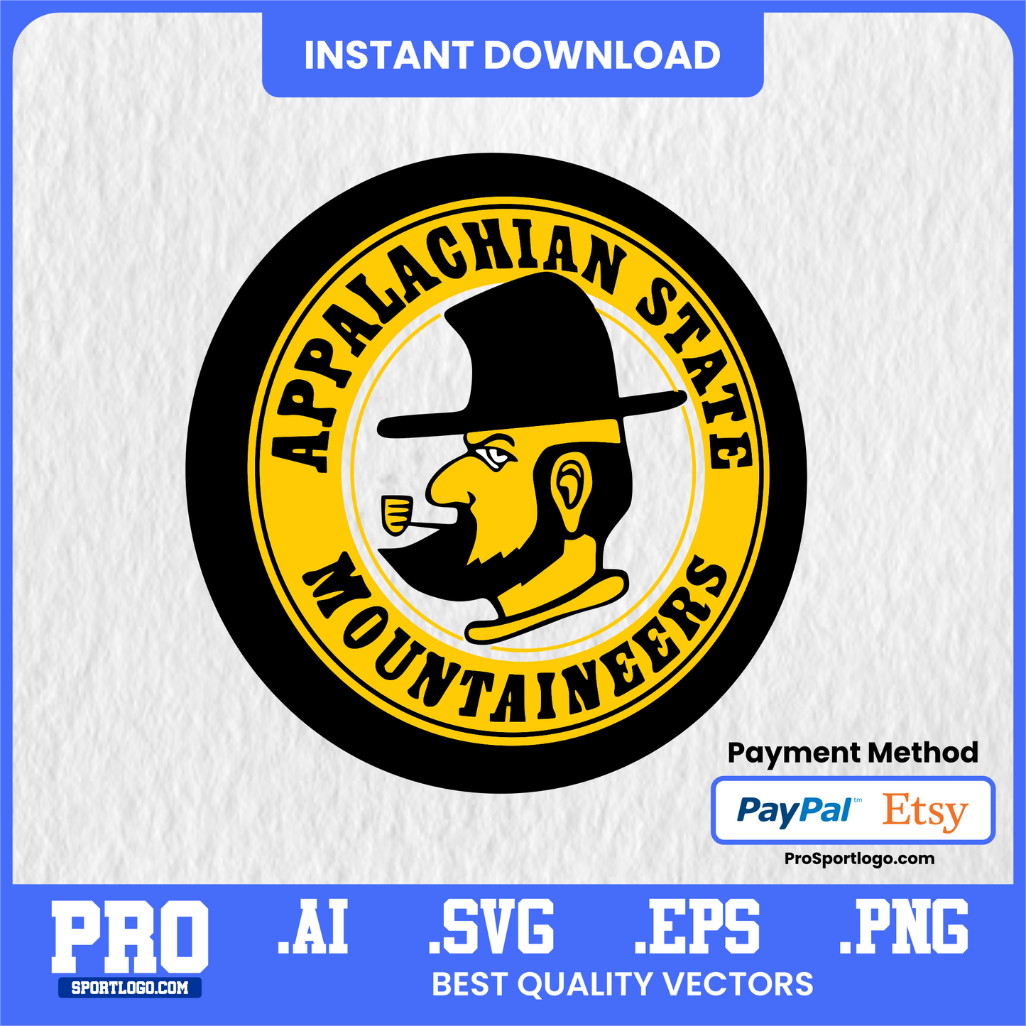 Appalachian State Mountaineers Typography Design, Editable File, PDF, AI, PNG