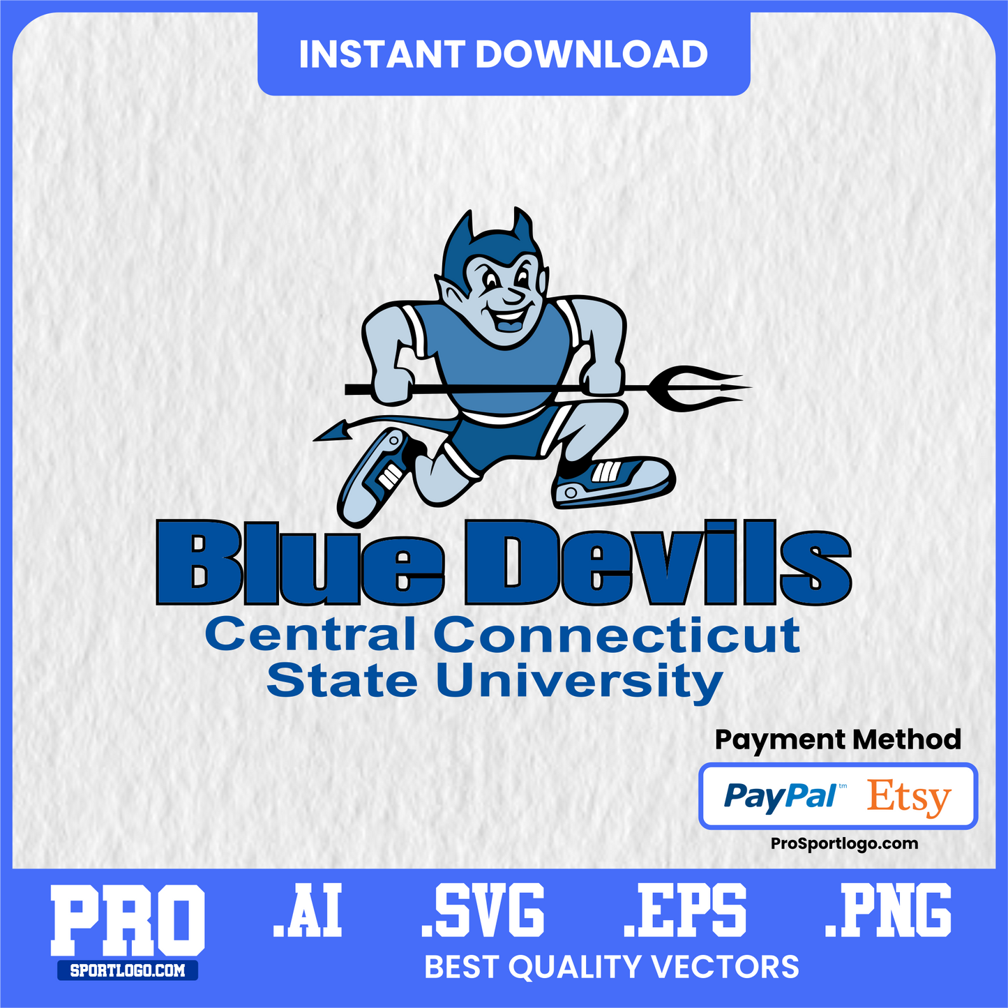 CCSU Blue Devils SVG & AI Vector – Scalable for DTG, Vinyl & Print
