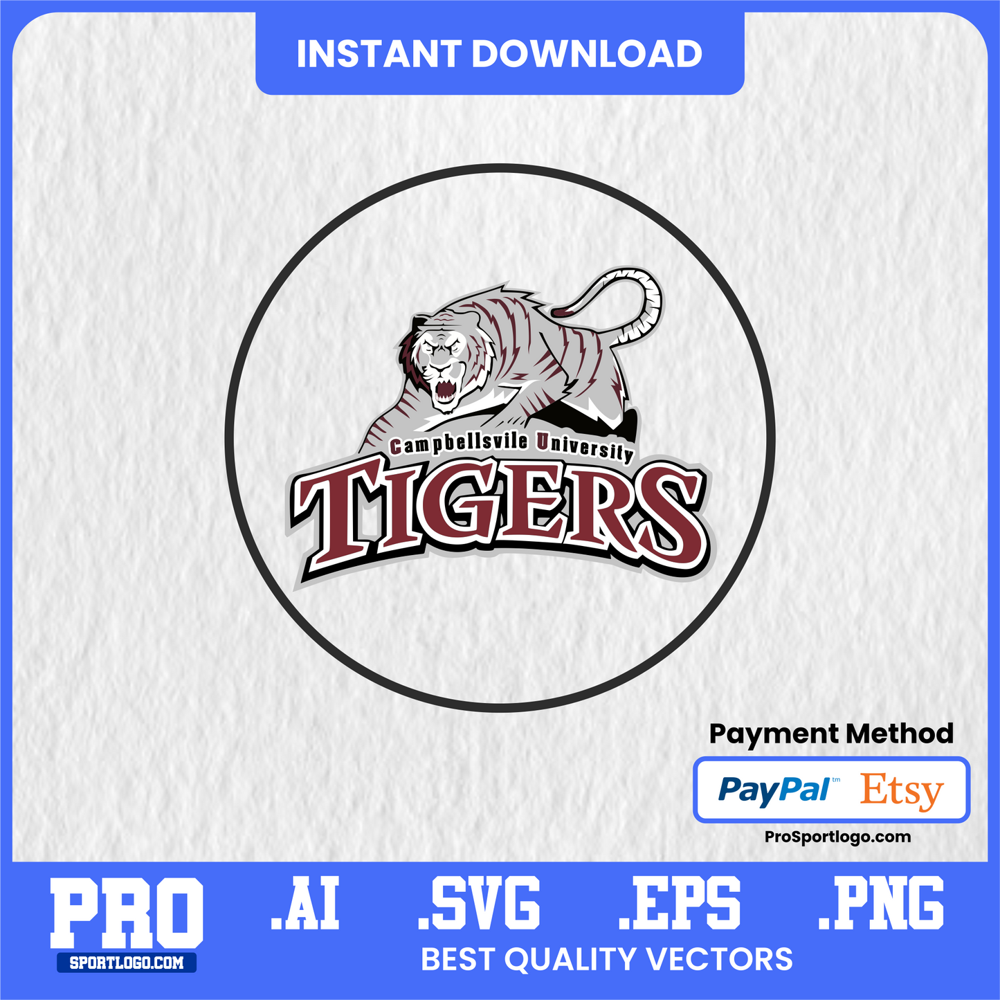 Campbellsville Tigers Basketball Logo SVG – Vector Mascot for Team Apparel & Prints