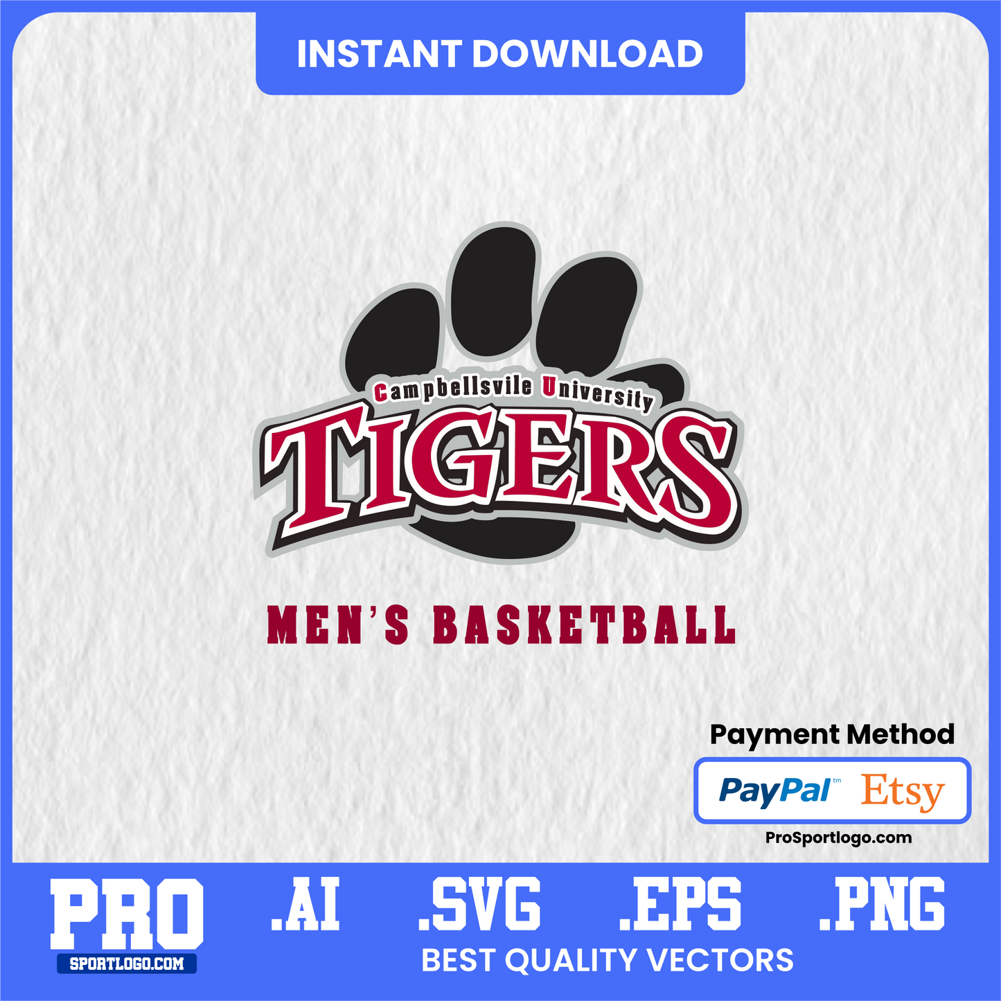 Campbellsville Tigers Basketball Mascot Vectors