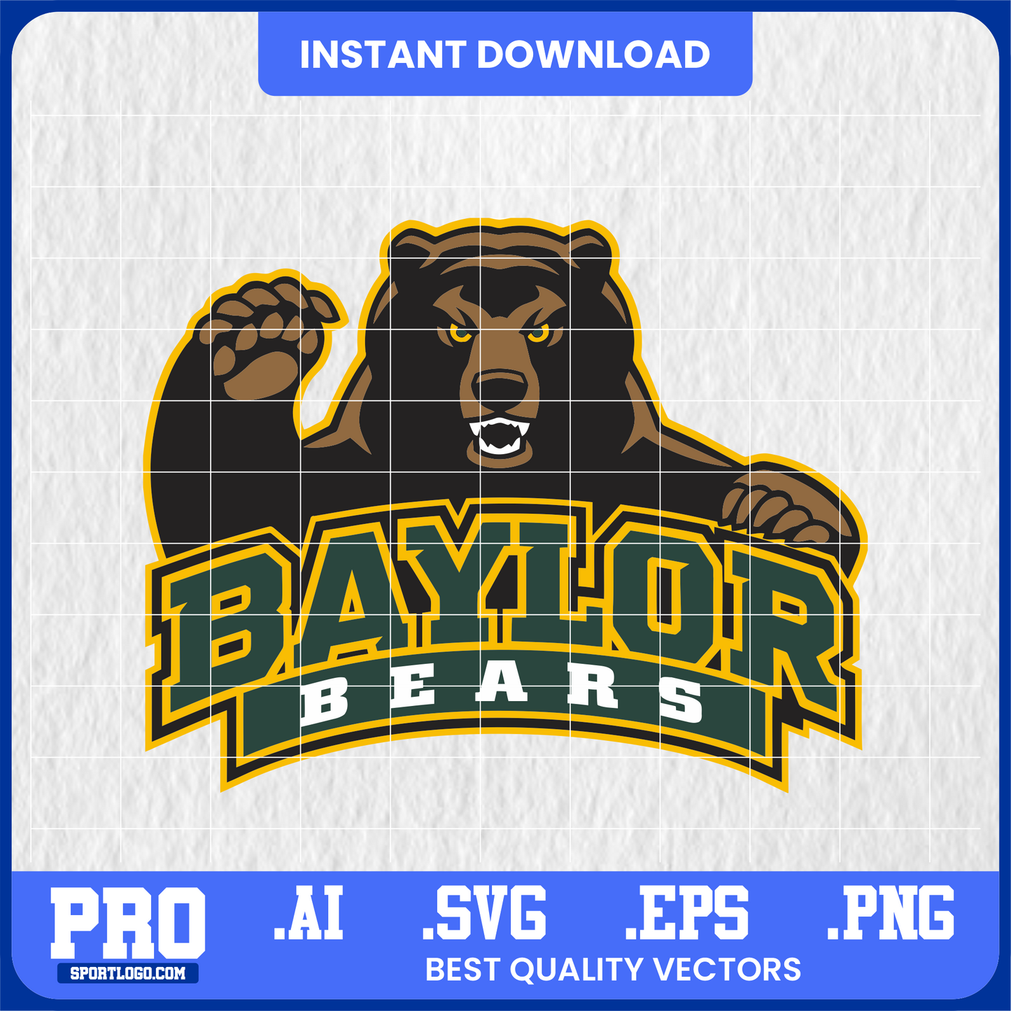 Baylor Bears Head Vector SVG | High-Quality Mascot Design for Cricut & Print