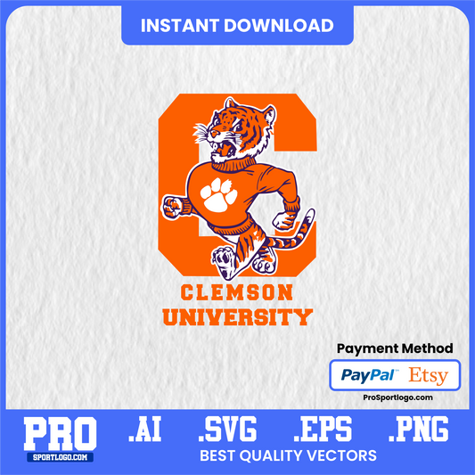Clemson Tigers Wall Art – Printable College Football Poster (Digital Download)