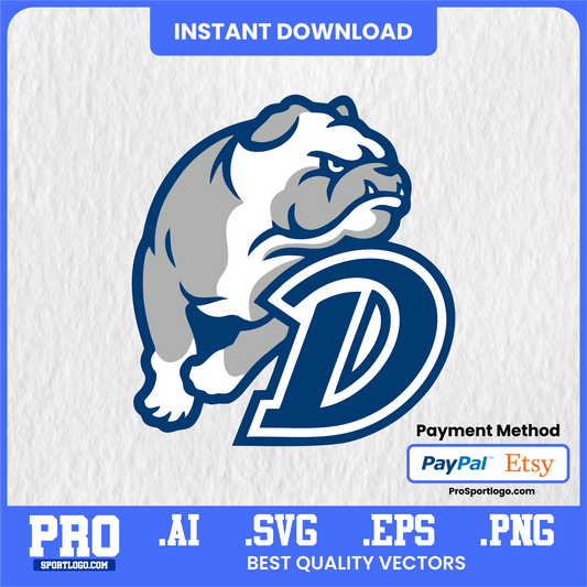 Drake Bulldogs Digital Wall Art – Fierce Mascot Poster for Instant Download