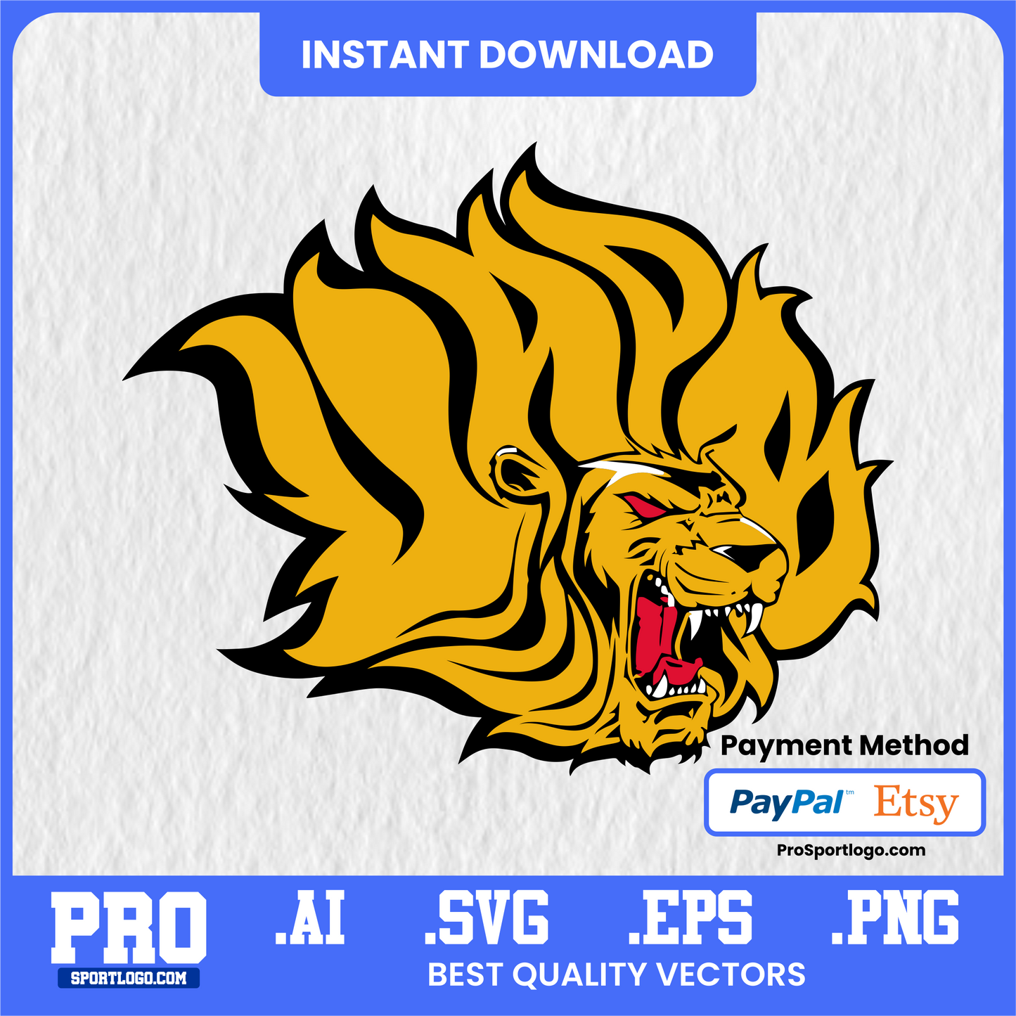 Arkansas–Pine Bluff Golden Lions Logo, Vector File, PDF, AI, PNG