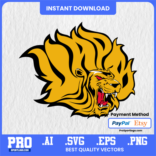 Arkansas–Pine Bluff Golden Lions Logo, Vector File, PDF, AI, PNG