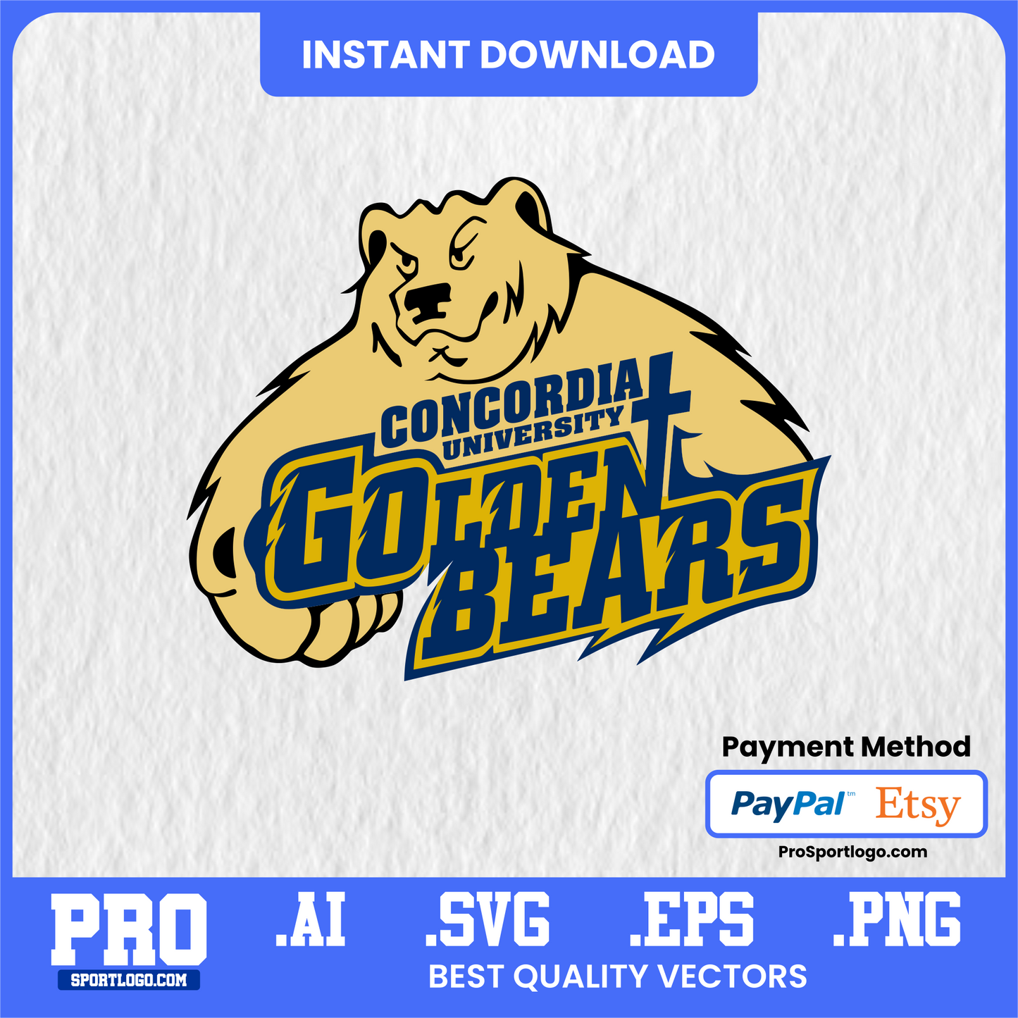 Concordia Golden Bears SVG Bundle – NCAA Logo for Cricut & Sublimation