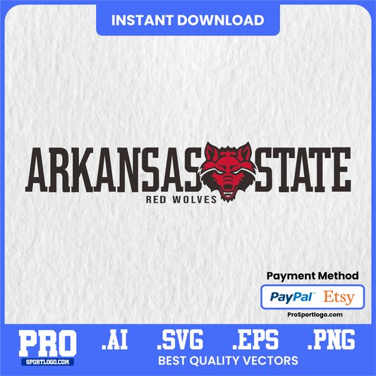 Arkansas State Red Wolves Logo, Vector File, PDF, AI, PNG