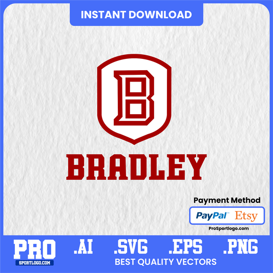 Bradley University Emblem, High-Resolution Digital Design, PDF, AI, PNG