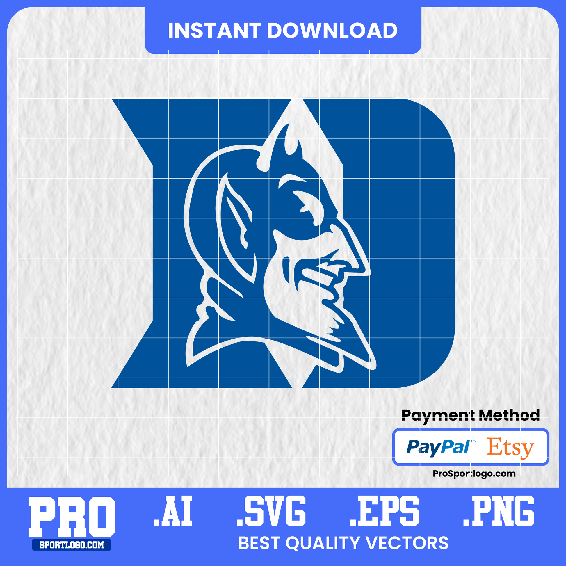 Duke Blue Devils SVG logo — digital vector file for Cricut, Silhouette, vinyl cutting, t-shirts, decals, and DIY crafts