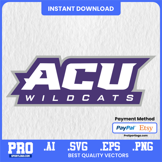 Abilene Christian Wildcats, Vector SVG AI PNG EPS, NCAA Digital Download, Cricut Ready