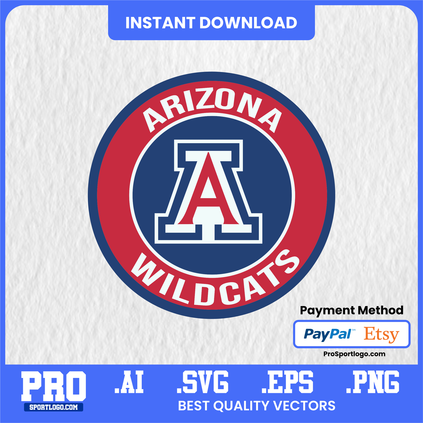 Arizona Wildcats Team Emblem, Digital Download, PDF, AI, PNG