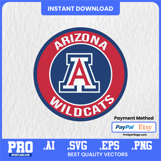 Arizona Wildcats Team Emblem, Digital Download, PDF, AI, PNG