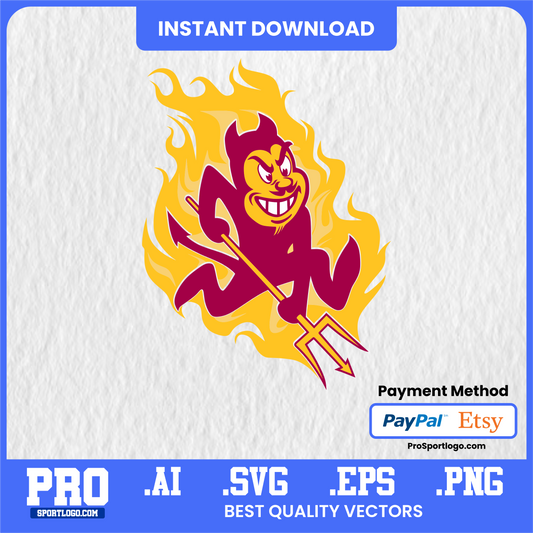 Arizona State Sun Devils Team Emblem, Digital Download, PDF, AI, PNG