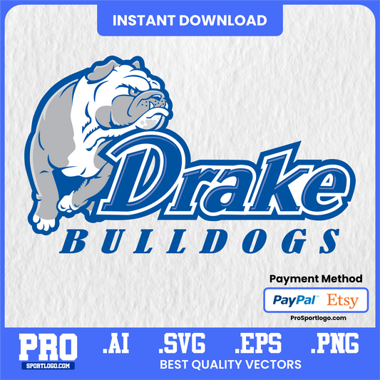 Drake Bulldogs Digital Sticker Pack – College Mascot Clipart Bundle