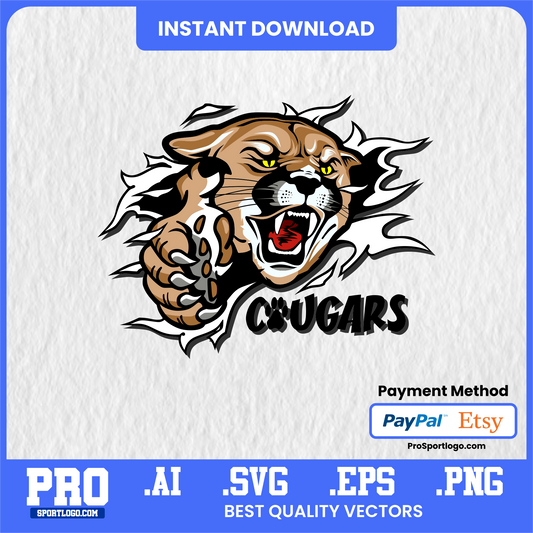 Chatham Cougars Printable Wall Art – Digital College Poster for Dorm or Office