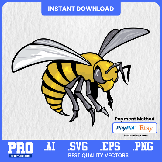 Alabama State Hornets Team Emblem, Digital Download, PDF, AI, PNG
