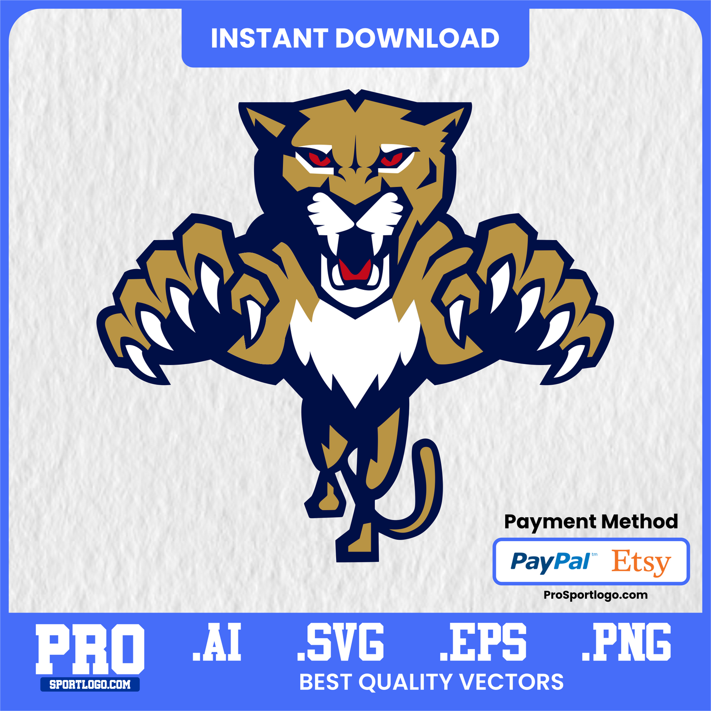 Florida International Golden Panthers Digital Sticker Pack – FIU Mascot Clipart PNG Bundle
