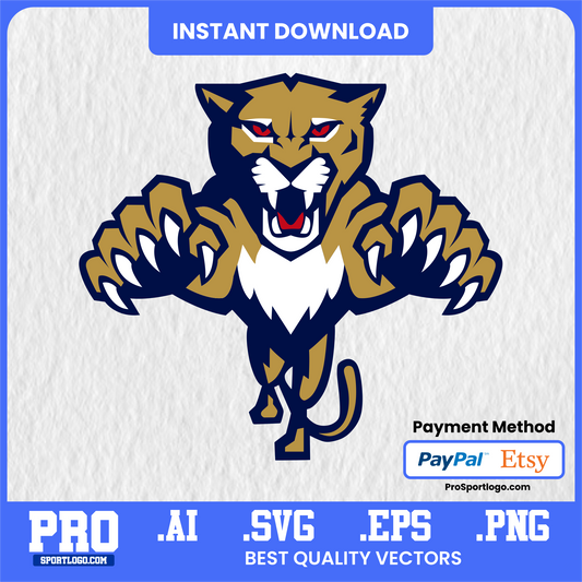 Florida International Golden Panthers Digital Sticker Pack – FIU Mascot Clipart PNG Bundle