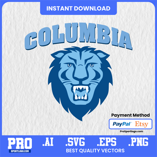 Columbia Lions Wall Art – Printable Digital NCAA Poster Download