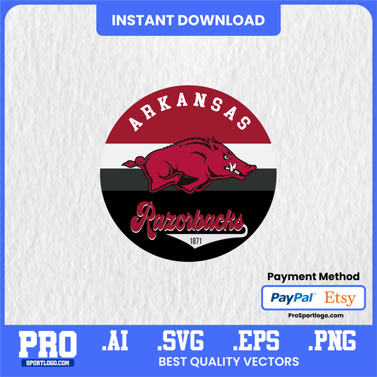 Arkansas Razorbacks Team Emblem, Digital Download, PDF, AI, PNG