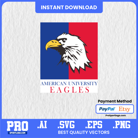 American University Eagles Team Emblem, Digital Download, PDF, AI, PNG