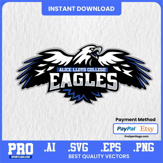 Alice Lloyd Eagles Team Emblem, Digital Download, PDF, AI, PNG