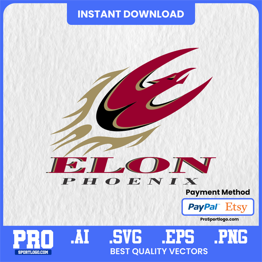 Elon Phoenix Printable Wall Art – Bold College Poster for Dorm or Office