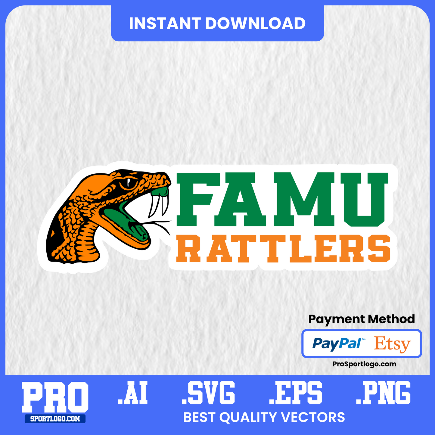 Florida A&M Rattlers Digital Sticker Pack – FAMU Mascot Clipart (PNG Bundle)