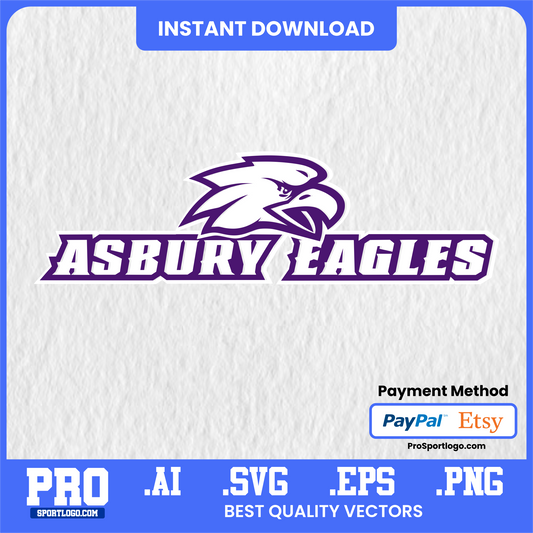 Asbury University Eagles Team Emblem, Digital Download, PDF, AI, PNG