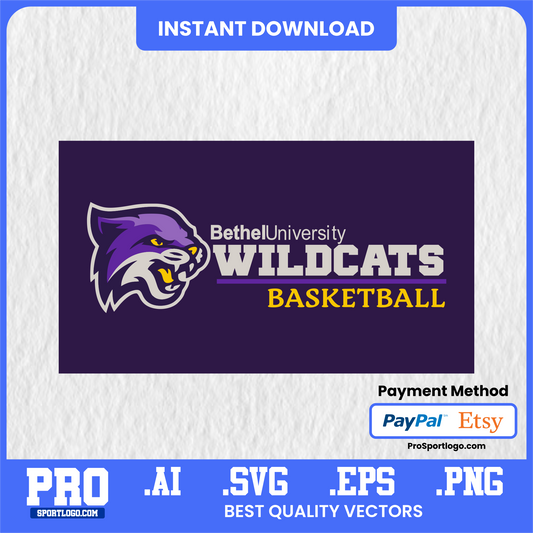 Bethel Wildcats Mascot Art, Rowdy the Wildcat, Editable Graphic, PDF, AI, PNG