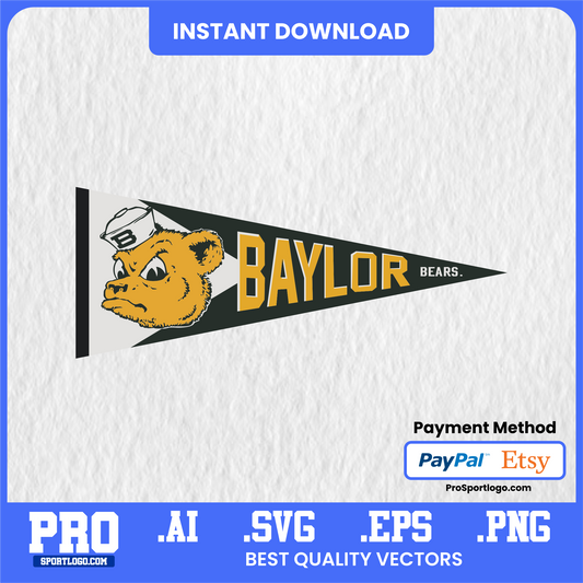 Baylor Bears Sports Banner, Game Day Design, Editable File, PDF, AI, PNG
