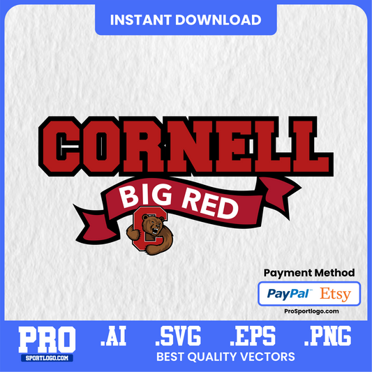 Cornell Big Red Mascot Clipart – Sublimation-Ready PNG & SVG for DIY Apparel and Fan Gear