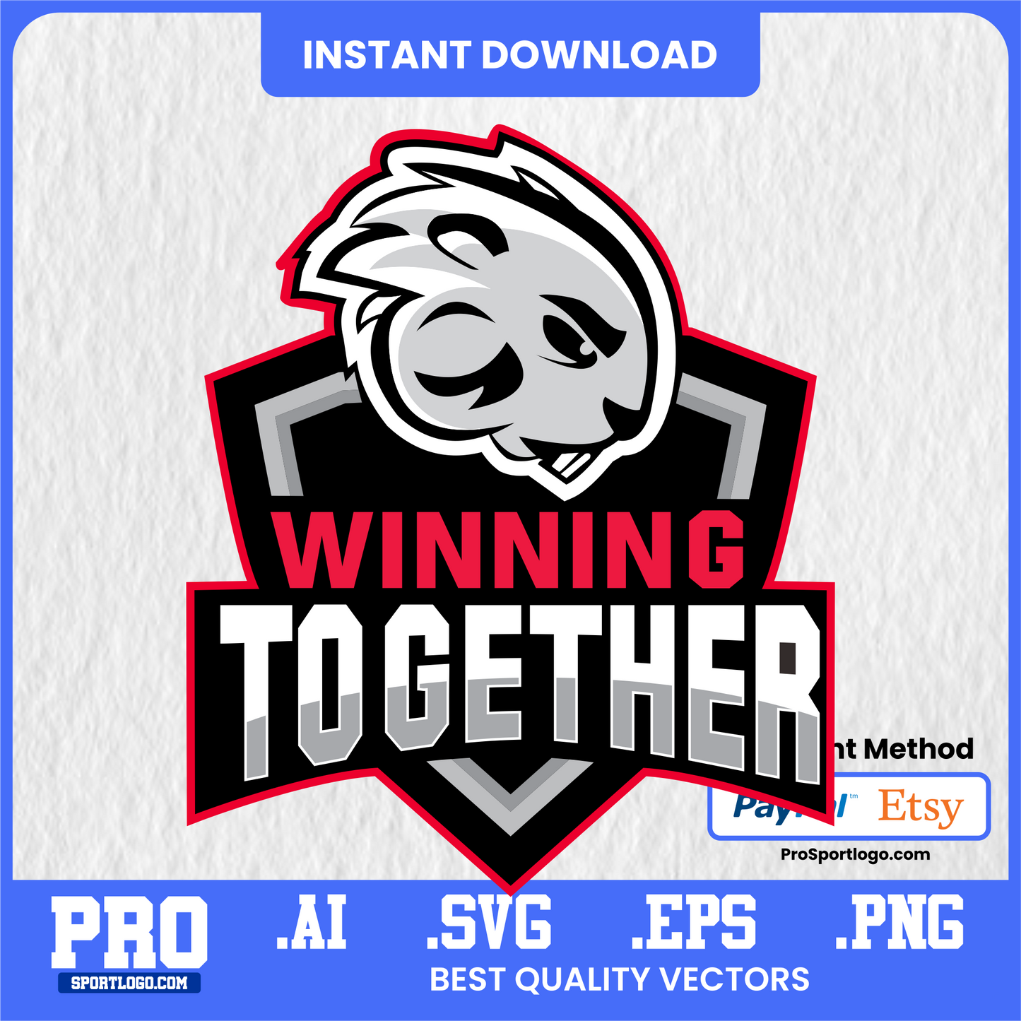 Barney the Beaver Mascot Art, Editable Graphic, PDF, AI, PNG