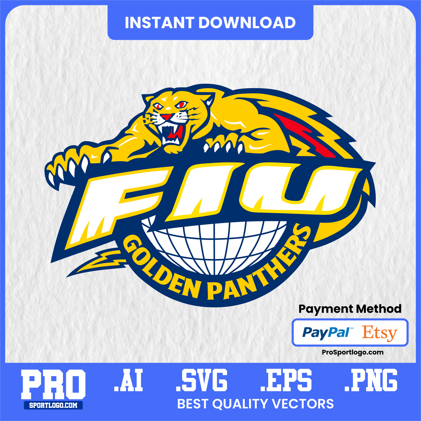 FIU Golden Panthers Sublimation Design – Digital Apparel Graphic for T‑Shirts, Hoodies & Mugs