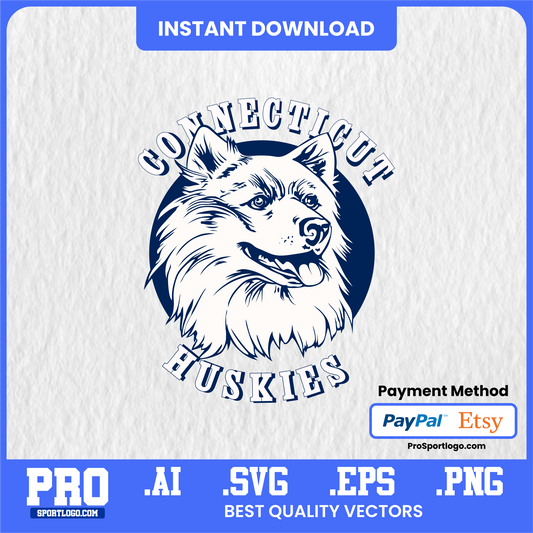 Connecticut Huskies Digital Sticker Pack – Transparent PNG Files for Print & Digital Planning