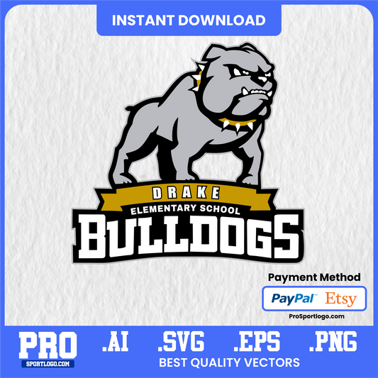 Drake Bulldogs Digital Apparel Design – Sublimation Graphic for Merch