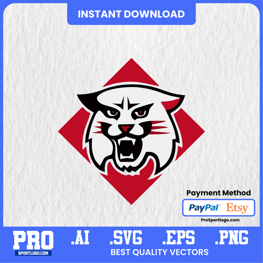 Davidson Wildcats Mascot PNG – Transparent Clipart for Sublimation & Merch