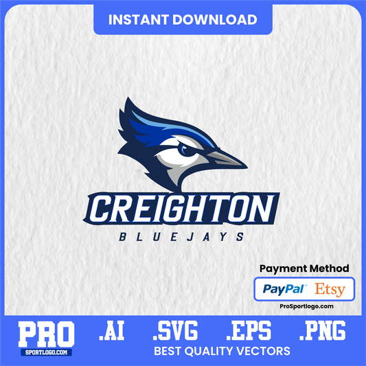 Editable Creighton Bluejays Vector Logo – AI + SVG for Merch Designers